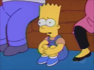 A GIF of Bart Simpsons rocking back and forth in fear.